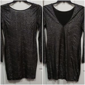 BCBGeneration Long Sleeved Gunmetal BLK Dress sMed